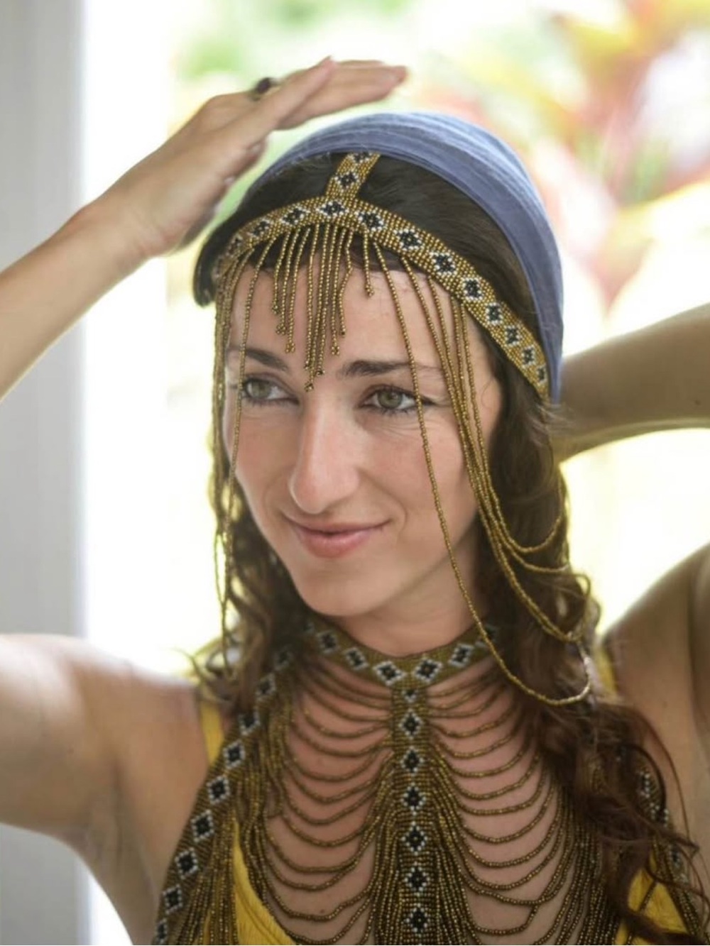 Beaded Fringe Headpiece with Matching Body Chain Jewelry - New in Box